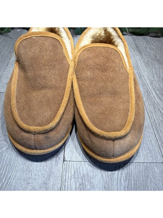 L.L.Bean Wicked Good Sheepskin Slippers Men’s 10 Slip-On Brown/Tan Real Fur
